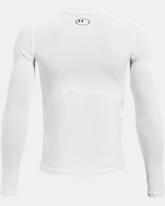 Boys' HeatGear® Armour Long Sleeve, White, pdpMainDesktop image number 1